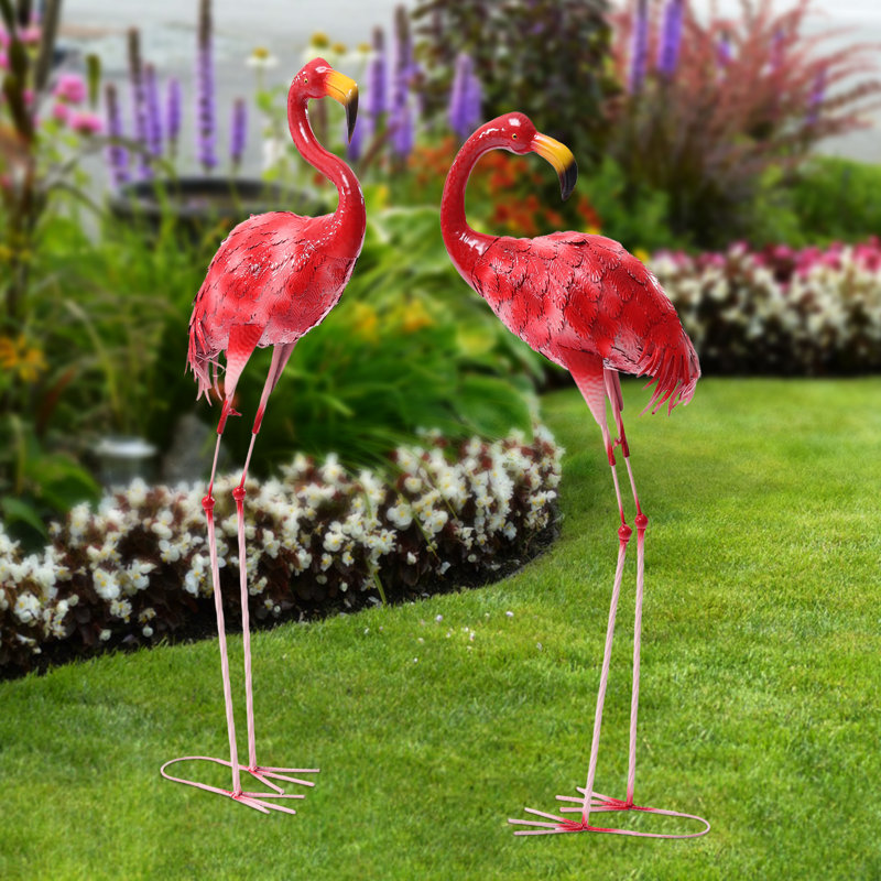 Bay Isle Home™ Flamingo Garden Statue (Set Of 2) | Wayfair
